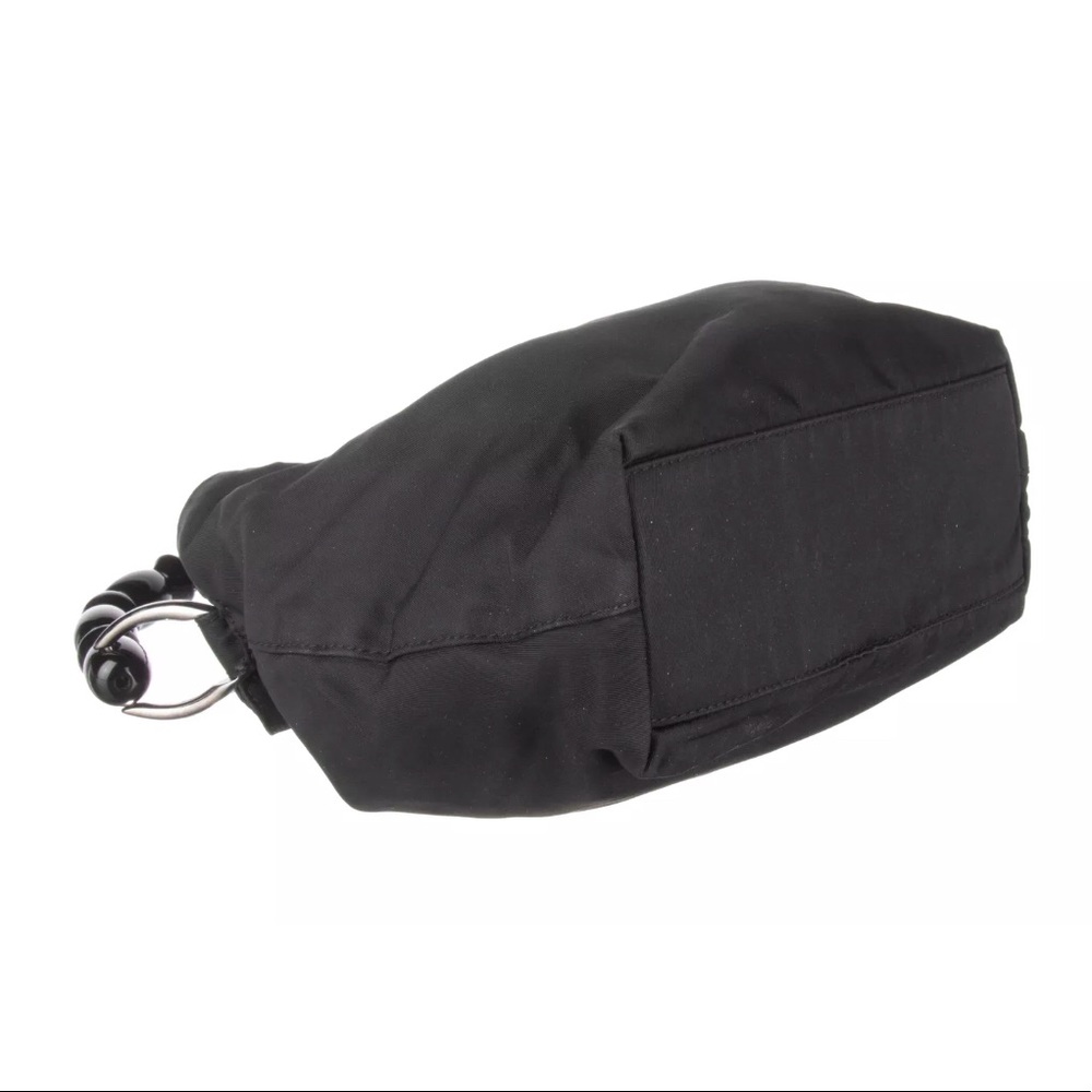 CHRISTIAN DIOR Black Nylon Beaded Handle Hobo Bag - Picture 3 of 7